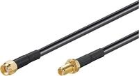 WLAN Antennenkabel 5m, RP-SMA Stecker auf RP-SMA Buchse, vergoldet Schwarz