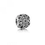 PANDORA Offen gearbeitetes Metallperlen-Bl&uuml;ten Charm Sterling Silber 11 x 11 x 9,9