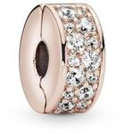PANDORA Klarer Pav&eacute; Clip in Ros&eacute;gold mit 14 Karat ros&eacute;vergoldete...