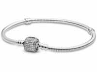 PANDORA Damen-Armband Pavé-Kugelverschluss 925 Silber Zirkonia weiß 21 cm -