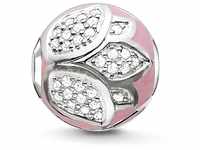 Thomas Sabo Damen-Bead Lotusblüte Karma Beads 925 Sterling Silber pink Zirkonia