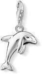 THOMAS SABO Charm-Anh&auml;nger Delfin 925er Sterlingsilber, Schwarz Emailliert