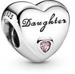 PANDORA Damen-Bead Daughter-Herz 925 Silber Zirkonia rosa - 791726PCZ