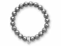 Thomas Sabo Damen-Armband Facettierte Hämatit Perlen 925 Silber 15 cm -