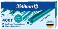 Pelikan Gro&szlig;raum-Tintenpatronen 4001 Tinte T&uuml;rkis, 5 St&uuml;ck