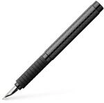 FABER-CASTELL 148822 - F&uuml;llfederhalter Basic Black Carbon, Feder EF, Schwarz, 1