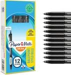 Paper Mate InkJoy 300RT Druckkugelschreiber | mittlere Spitze (1,0mm) | Schwarz | 12