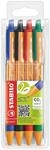 STABILO - Druck-Kugelschreiber - pointball - 4er Pack - blau, schwarz, rot, gr&uuml;n