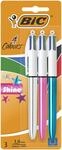 Bic 4 Colour Shine Kugelschreiber, 2er-Pack plus 1 St&uuml;ck gratis,farblich sortiert