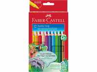 Faber-Castell 110912 - Jumbo Buntstifte Set Grip, 12-teilig, dreikant, bruchsicher,