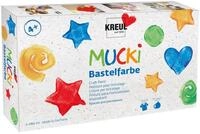 KREUL 24160 - Mucki Bastelfarbe, 6 x 80 ml in wei&szlig;, gelb, rot, blau, gr&uuml;n und