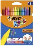 BIC Kids Wachsmalkreide Plast Decor, rund, Etui 12 St&uuml;ck, 12-farbig sortiert
