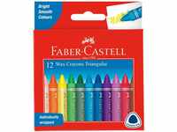 Faber-Castell 120010 - Dreikant Wachsmalstifte, 12er Etui