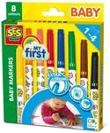 SES Creative 00299 SES Baby Farben Marker, SchwarzBlauBraunGr&uuml;nOrangePinkRotGelb, 8