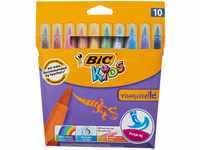 BIC Kids Filzstifte Visaquarelle, Fasermaler zum Malen in 10 auswaschbaren Farben,