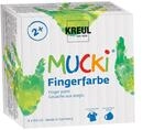 KREUL 2314 - Mucki leuchtkr&auml;ftige Fingerfarbe, 4 x 150 ml in gelb, rot, blau und