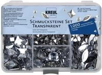 KREUL 49640 - Schmucksteine Set, 1000 transparente Steine in verschiedenen Formen und