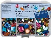 KREUL 49641 - Schmucksteine Set, 1000 bunte Steine in verschiedenen Formen und