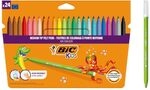 BIC Kids Filzstifte Kid Couleur, Fasermaler zum Malen in 24 auswaschbaren Farben, mit