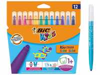 BIC Kids Filzstifte Kid Couleur, Fasermaler zum Malen in 24 auswaschbaren Farben, mit