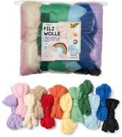 folia 52309 - Filzwolle-Rainbow 12er, M&auml;rchenwolle, ca. 350 g im Beutel, sortiert in