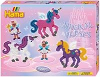 Hama Perlen 3138 Geschenk-Set Zauberhafte Pferde mit ca. 4.000 bunten Midi