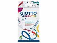 Giotto 4258 00 - Turbo Glitter, 8 Fasermaler, bunt