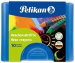 Pelikan Wachsmalstifte, wasservermalbar, Schiebeh&uuml;lse, 10 Farben im Etui