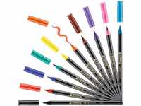 edding 1340 Pinselstift - 10er Set - bunte, leuchtende Farben - flexible Pinselspitze