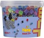 Hama Perlen 8571 B&uuml;gelperlen Dose mit ca. 600 bunten Maxi Bastelperlen mit