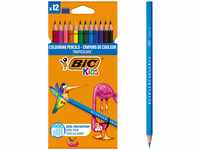 BIC Kids 8325669 Buntstift Tropicolors 2, 12-farbig sortiert, Kartonetui, 12 Stück