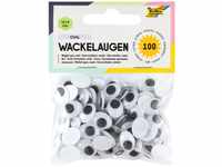 folia 751209 - Wackelaugen mit beweglicher Pupille, weiß, oval ca. 12 x 9 mm, 100