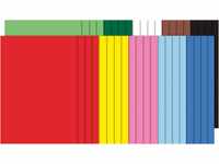 Folia 125 Bogen Tonkarton Bunt, DIN A2, 160g/m², 10 Verschiedene Farben