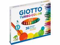 Giotto 4180 00 - Turbo Color Faserschreiber, Kartonetui 36 sortierte Farben