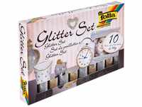 folia 57806 - Glitter Set mit 10 Röhrchen à 14 Gramm Glitterpulver Silber &...