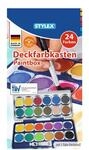 Stylex 28179 - Deckfarbkasten mit 24 Wassermalfarben und einer Tube Deckwei&szlig;,