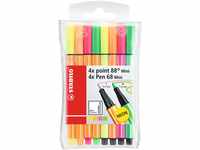 Fineliner & Filzstifte - STABILO point 88 Mini & Pen 68 Mini - 8er Pack - Neonfarben