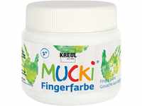 KREUL 23101 - Mucki leuchtkräftige Fingerfarbe, 150 ml in weiß, auf Wasserbasis,