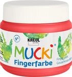 KREUL 23105 - Mucki leuchtkr&auml;ftige Fingerfarbe, 150 ml in rot, auf Wasserbasis,