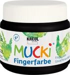 KREUL 23112 - Mucki leuchtkr&auml;ftige Fingerfarbe, 150 ml in schwarz, auf Wasserbasis,