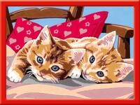 Ravensburger CreArt 28342 - Zwei Schmusek&auml;tzchen - Malen nach Zahlen Katzen f&uuml;r