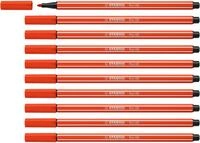 STABILO - Premium-Filzstift - Pen 68 | 10er Pack, hellrot