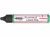 KREUL 49815 - Pluster und Liner Pen maigrün, 29 ml, Plusterfarbe zum Dekorieren und