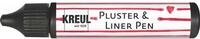 KREUL 49819 - Pluster und Liner Pen schwarz, 29 ml, Plusterfarbe zum Dekorieren und