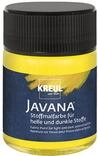KREUL 91962 - Javana Stoffmalfarbe f&uuml;r helle und dunkle Stoffe, 50 ml Glas gelb,