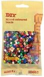 Hama Perlen 207-67 B&uuml;gelperlen Beutel mit ca. 1.000 bunten Midi Bastelperlen mit