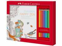 Faber-Castell 201433 - Ausmalset Happy Zen mit 8 Colour GRIP Buntstiften