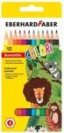Eberhard Faber 514812 - Buntstifte Set 12 Farben, hexagonale Farbstifte mit hoher