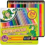 JOLLY Buntstift Superstick kinderfest METALLICMIX, 24er-Metalletui, Bruchfest &