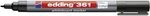 edding 361 Whiteboardmarker - schwarz - 1 Whiteboard Stift - Rundspitze 1 mm -